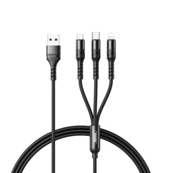 Кабель Remax Speed Series 3в1 USB to Type-C/Lightning/Micro-USB Black (RC-186TH)